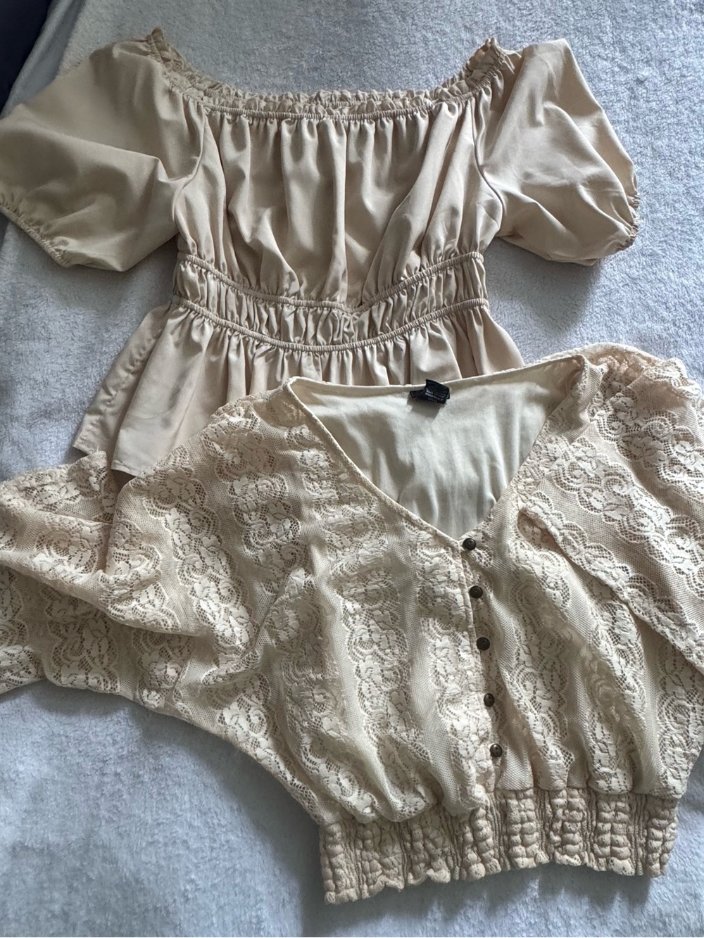 Bundle of Two Beige Festival/Concert Tops-feminine, flattering
